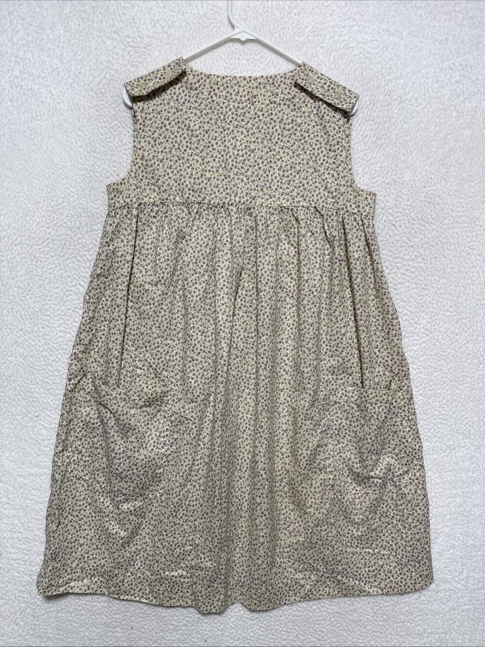 VTG Handmade Cottagecore Sleeveless Empire Waist Floral Print Dress Women’s M